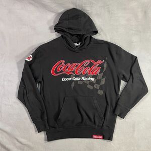 Coca Cola Racing Hoodie Mens Size Small Embroidered Black Preowned